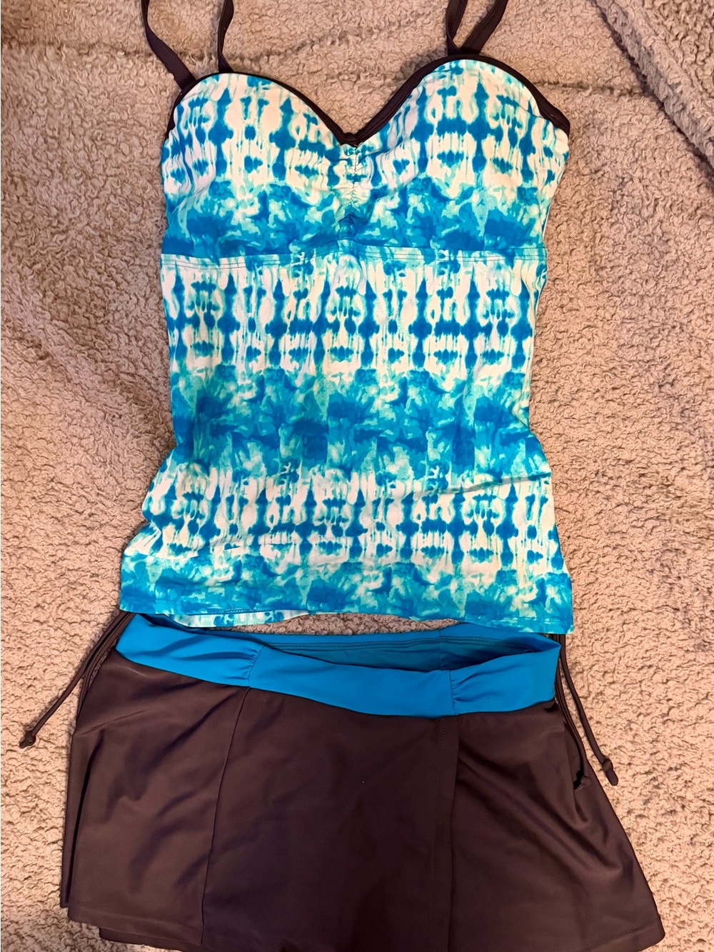 Blue Tie-Dye Tankini (small)